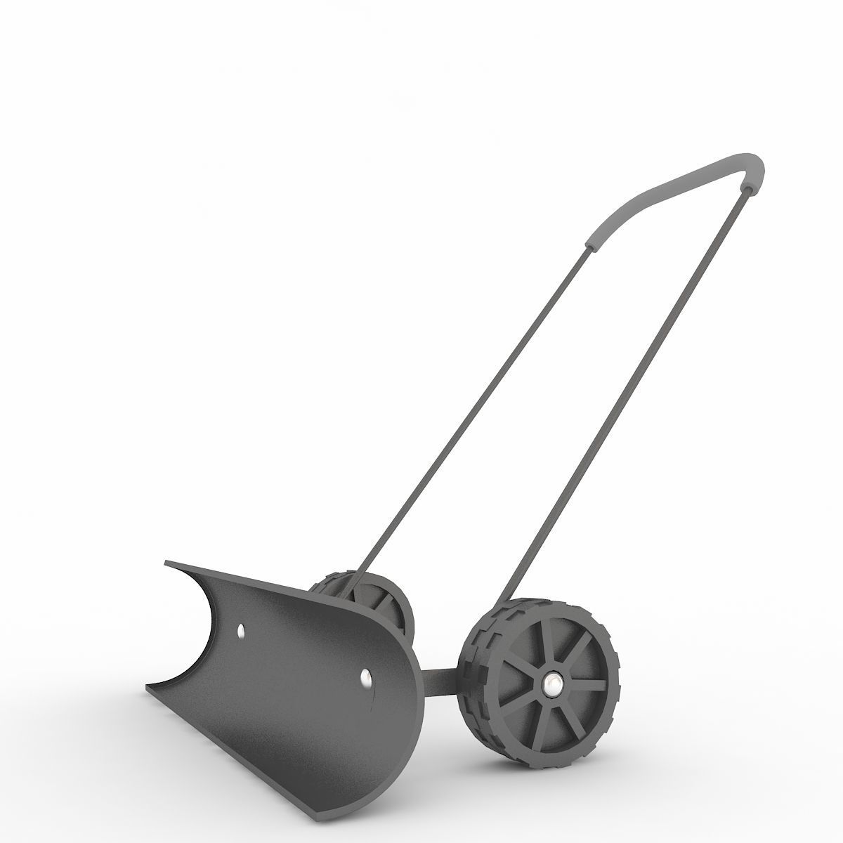 Snow Shovel On Wheels 3D model_4
