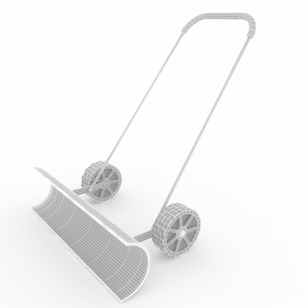 Snow Shovel On Wheels 3D model_5