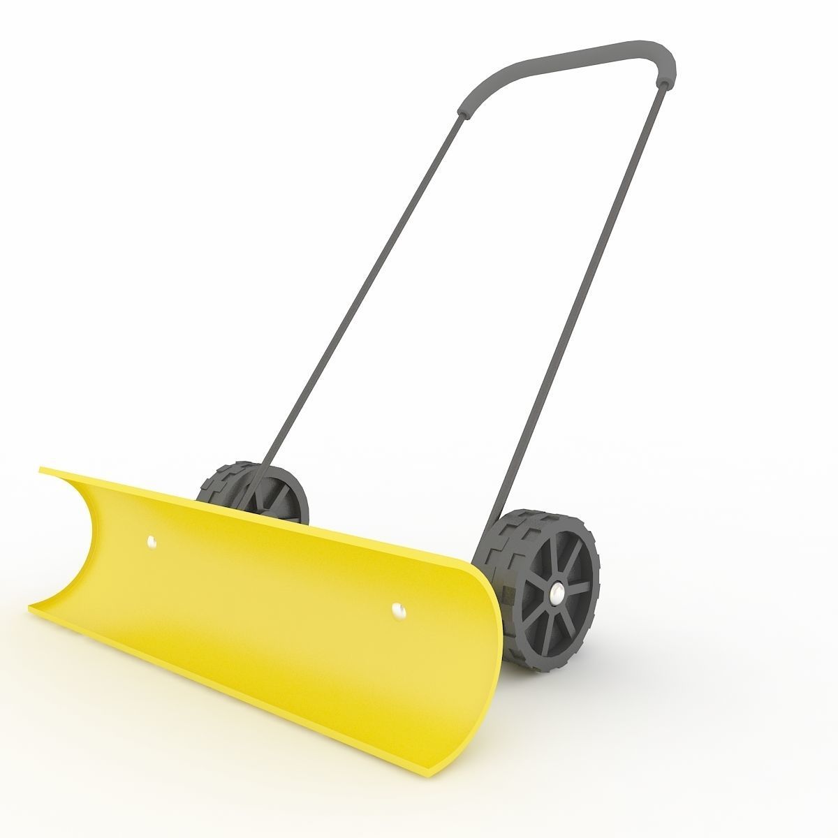 Snow Shovel with Wheels 3D model_2