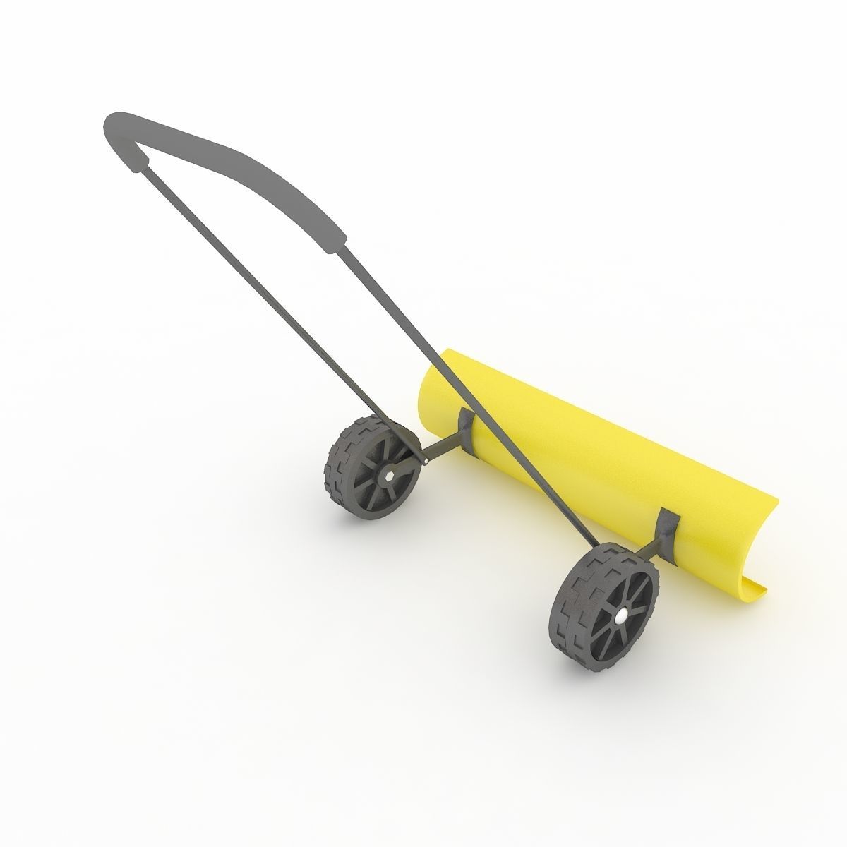 Snow Shovel with Wheels 3D model_3