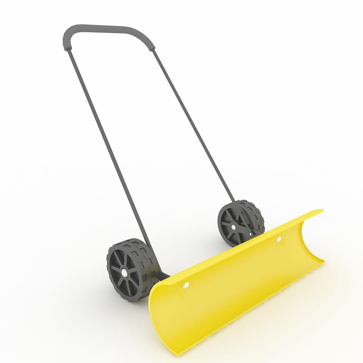Snow Shovel with Wheels 3D model_1