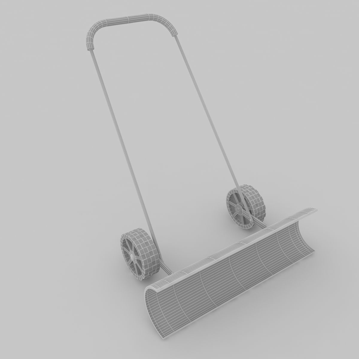 Snow Shovel with Wheels 3D model_5
