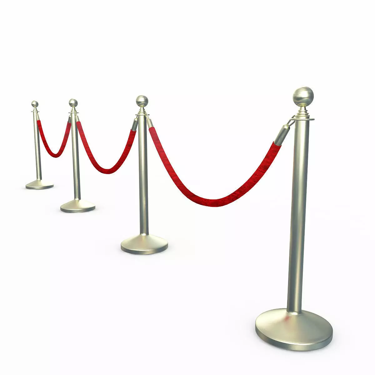 Stanchions ropes 3D model_0