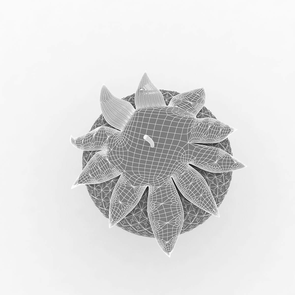 Strawberry with leaves 3D model_4