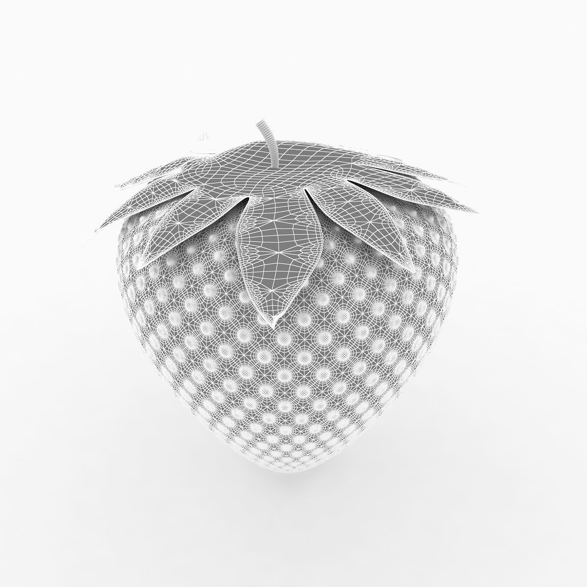 Strawberry with leaves 3D model_6
