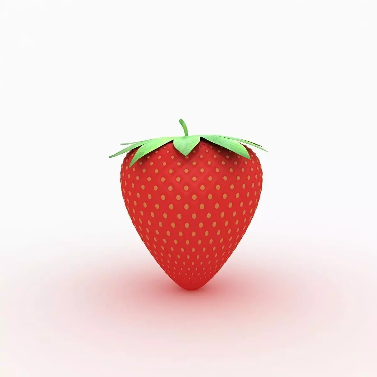 Strawberry with leaves 3D model_0