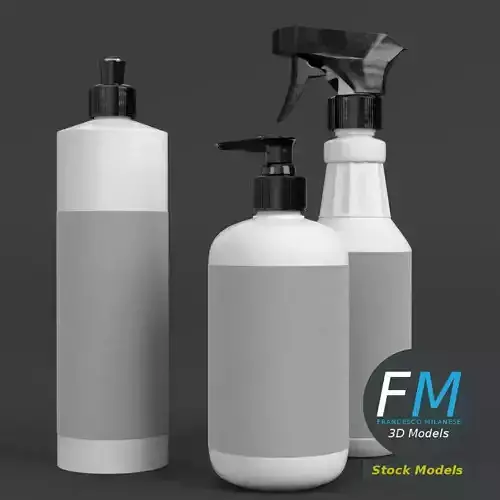 Kitchen basics bottles set 3D model