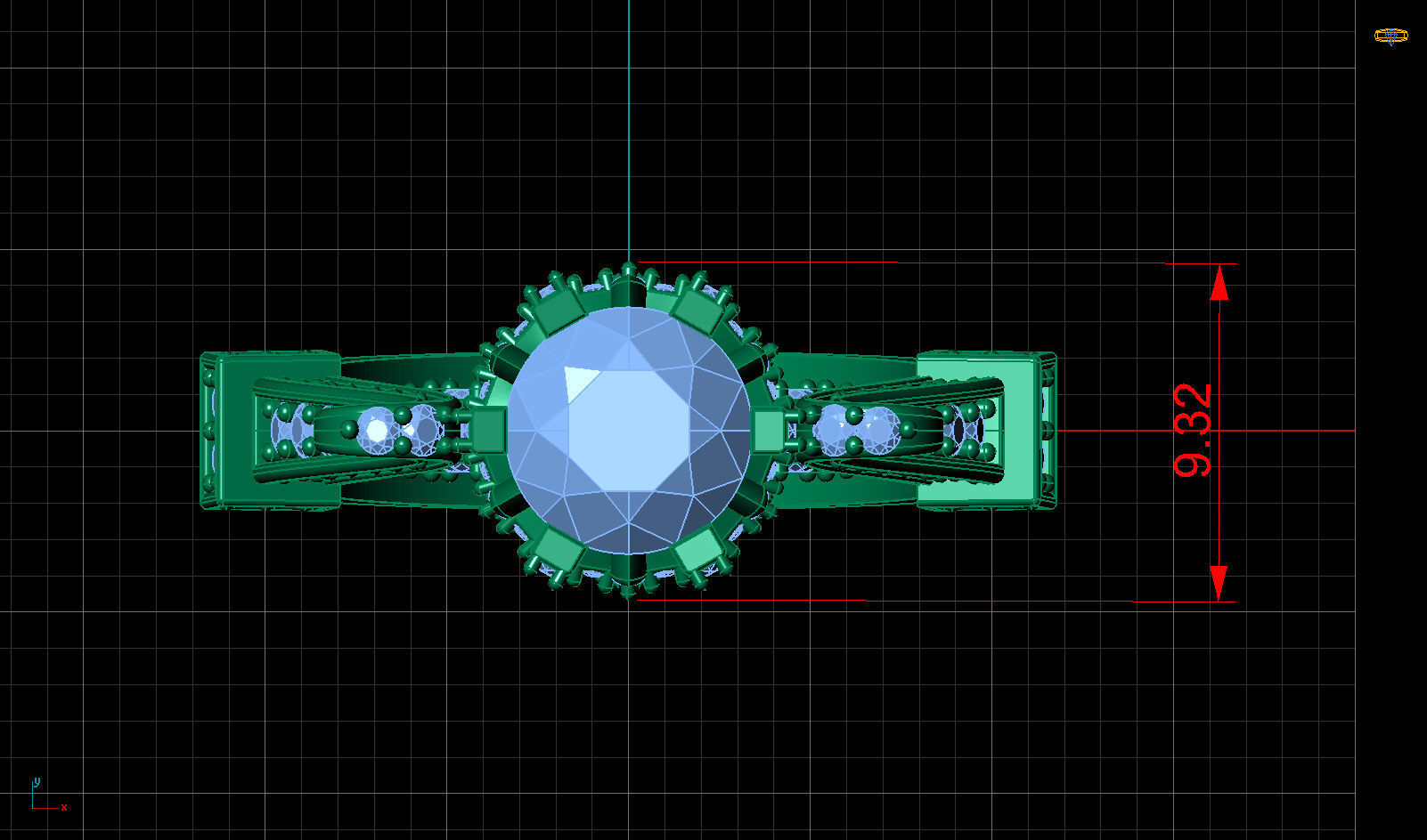 CROWN ENGAGEMENT DIAMOND RING 3D print model_6