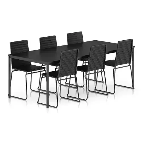 Black Table and Chairs Set