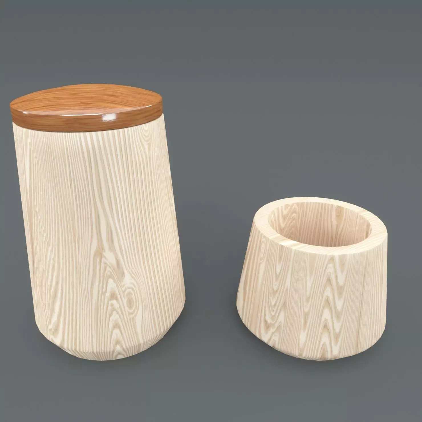 Wooden Bath Accessories Low-poly 3D model_0
