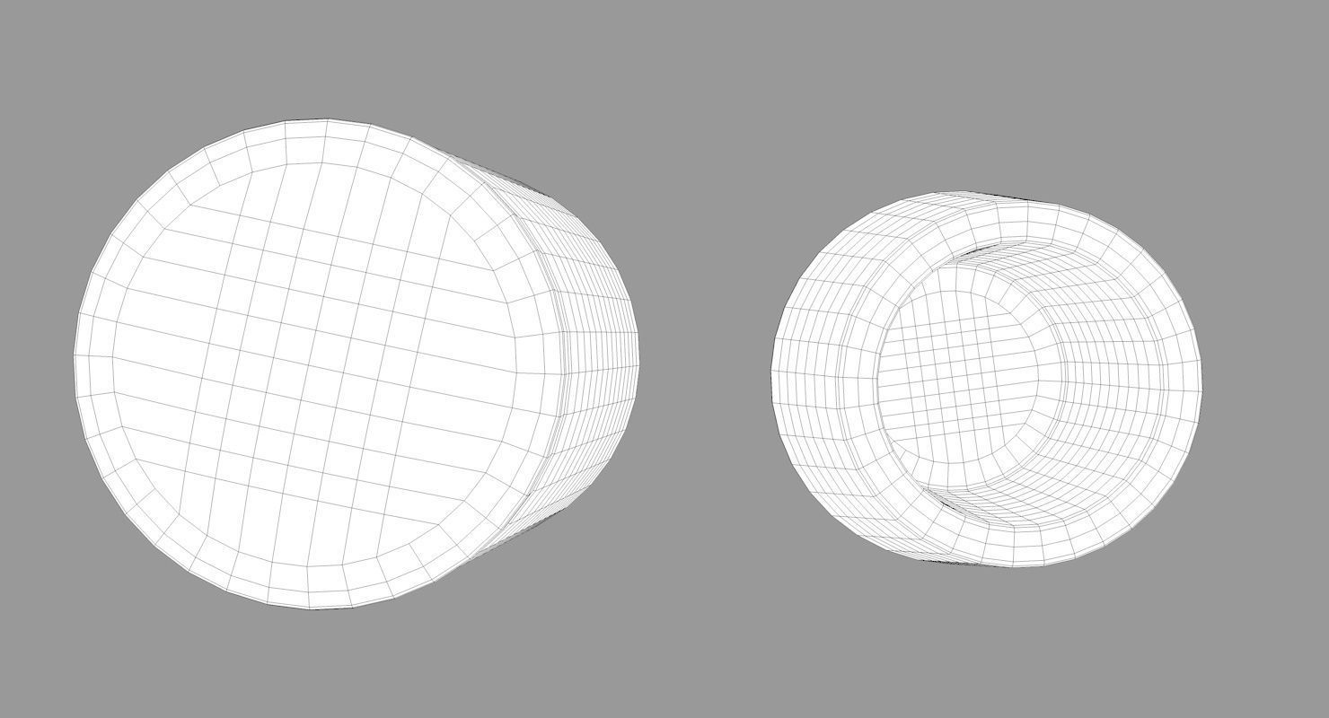 Wooden Bath Accessories Low-poly 3D model_8