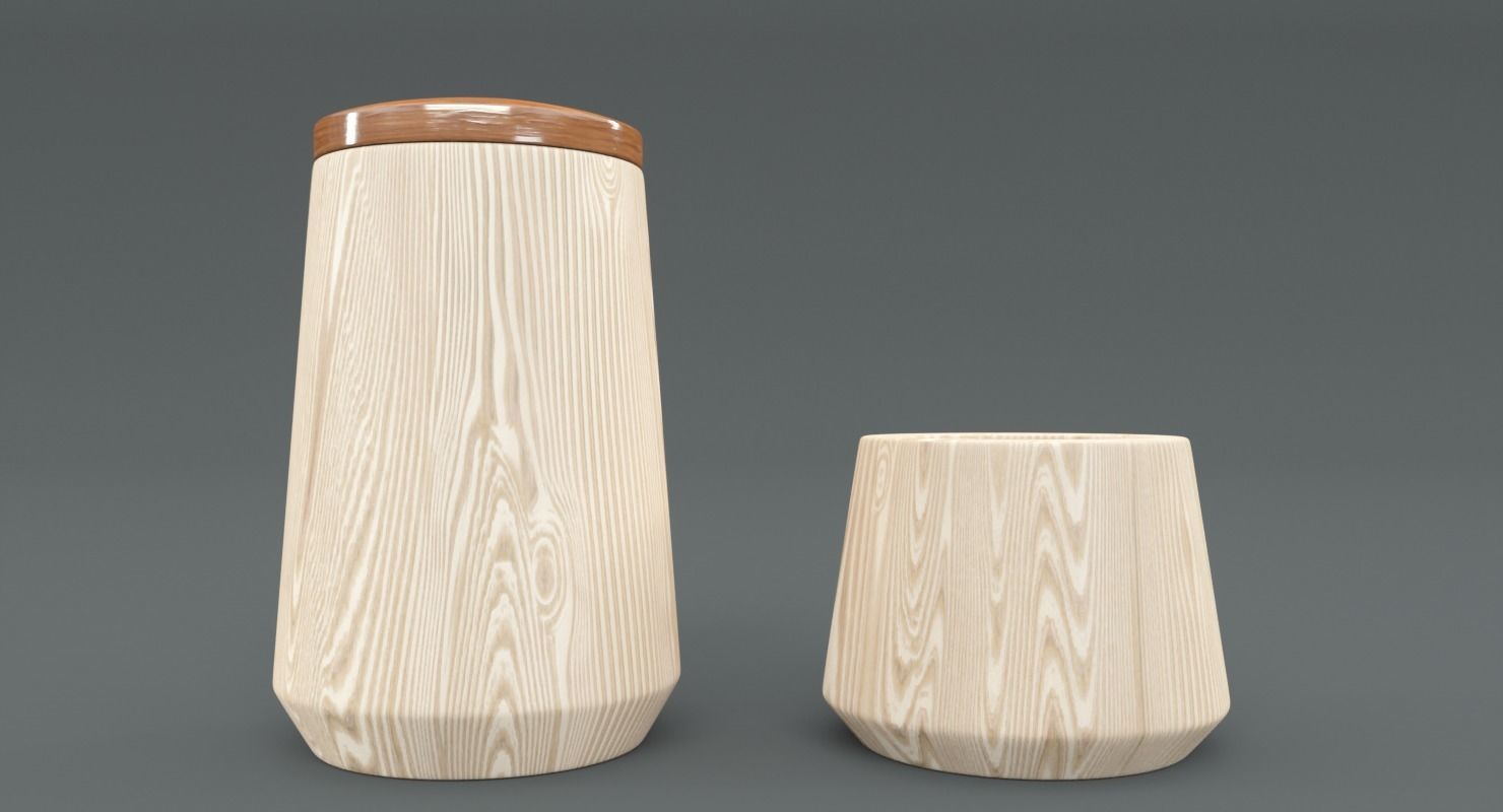 Wooden Bath Accessories Low-poly 3D model_3