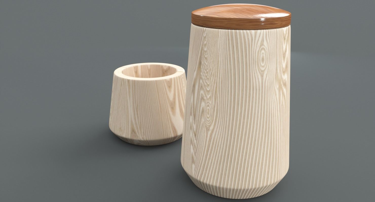 Wooden Bath Accessories Low-poly 3D model_6