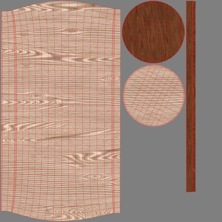 Wooden Bath Accessories Low-poly 3D model_11