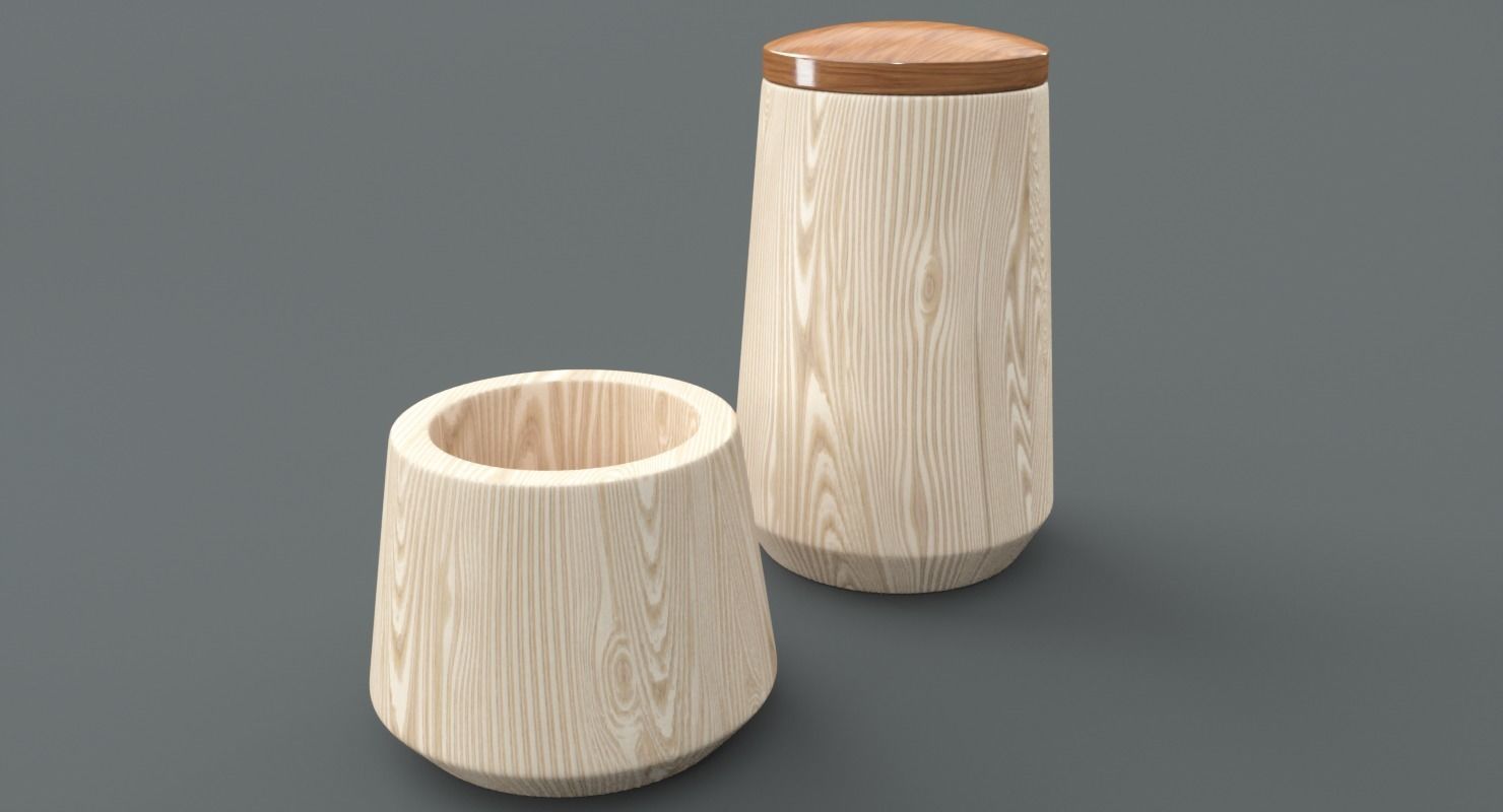 Wooden Bath Accessories Low-poly 3D model_7