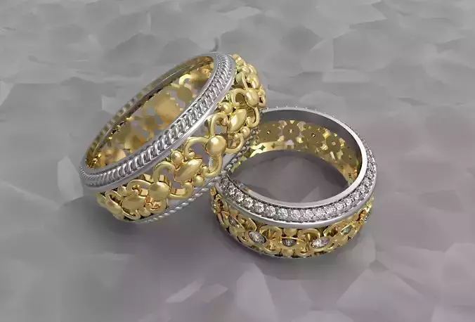 Married Rings 3D print model