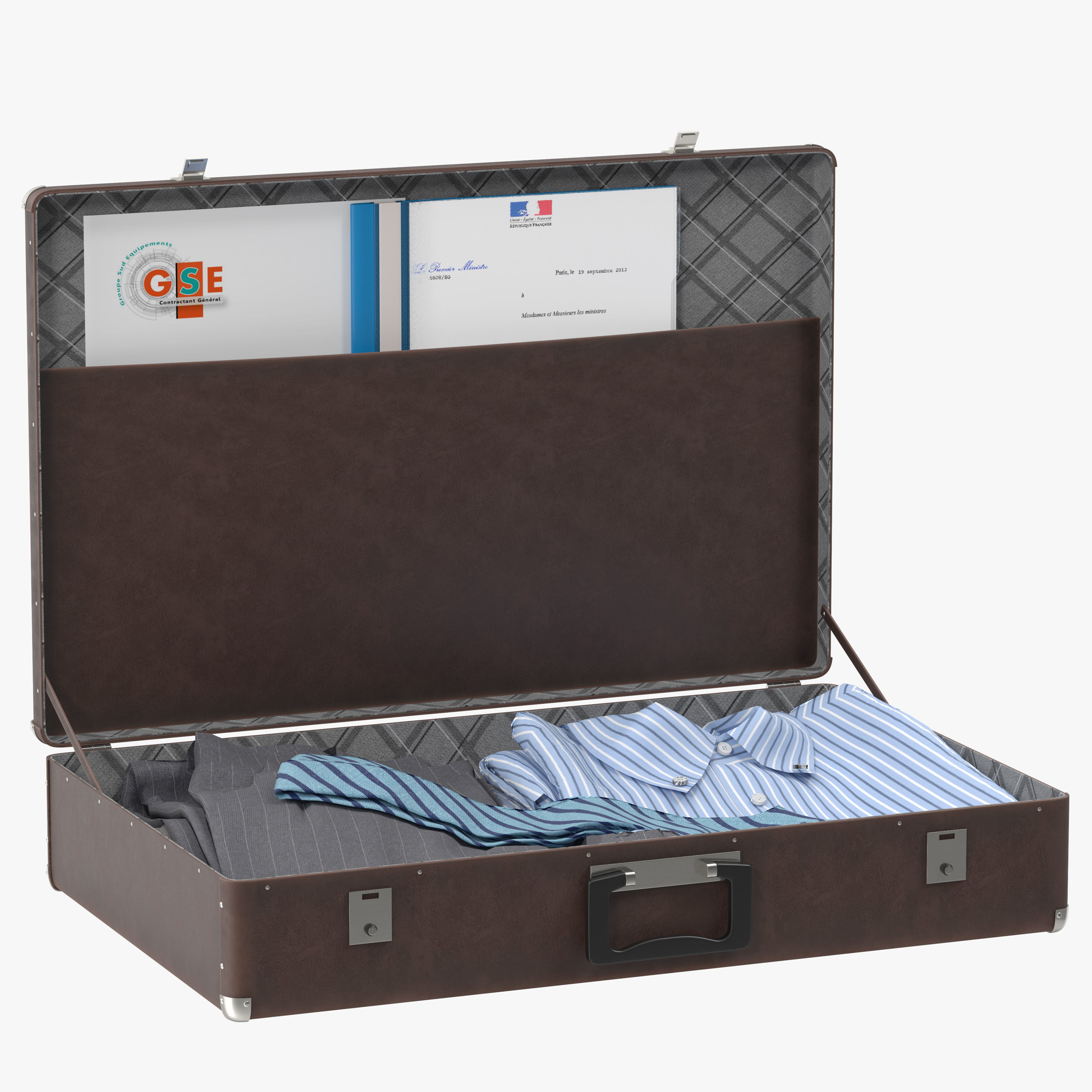 Suitcase with Clothes 3D model_1