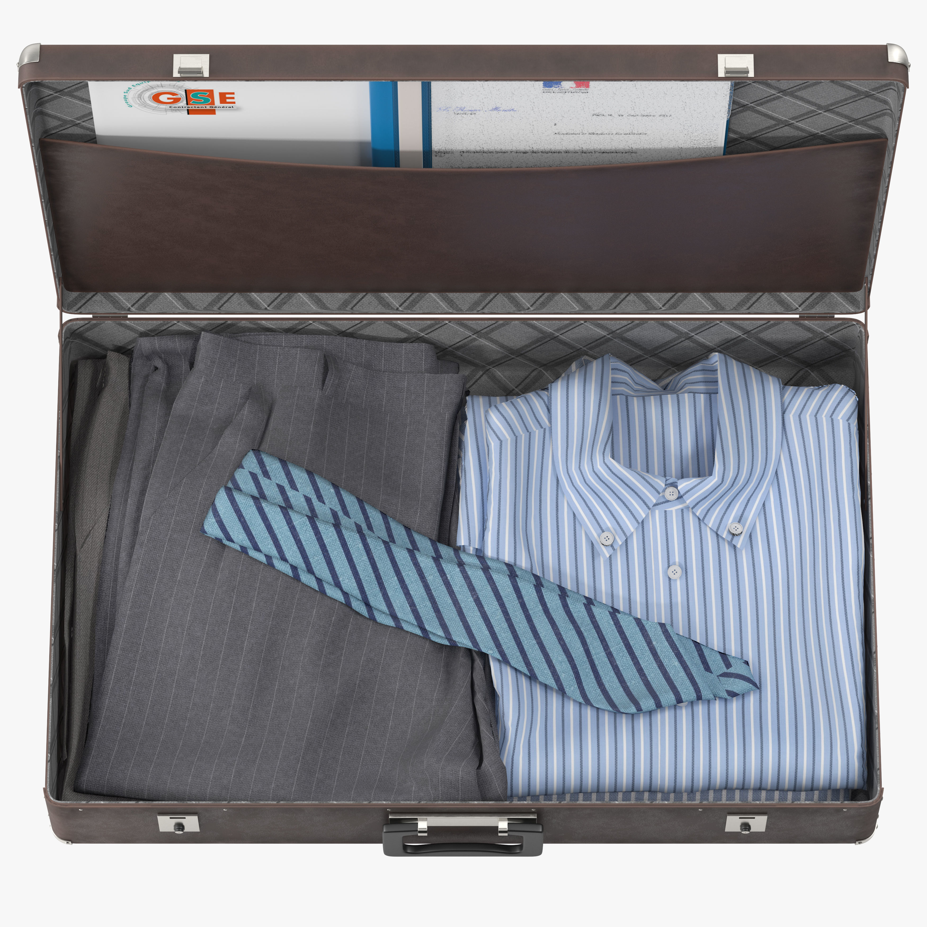 Suitcase with Clothes 3D model_2