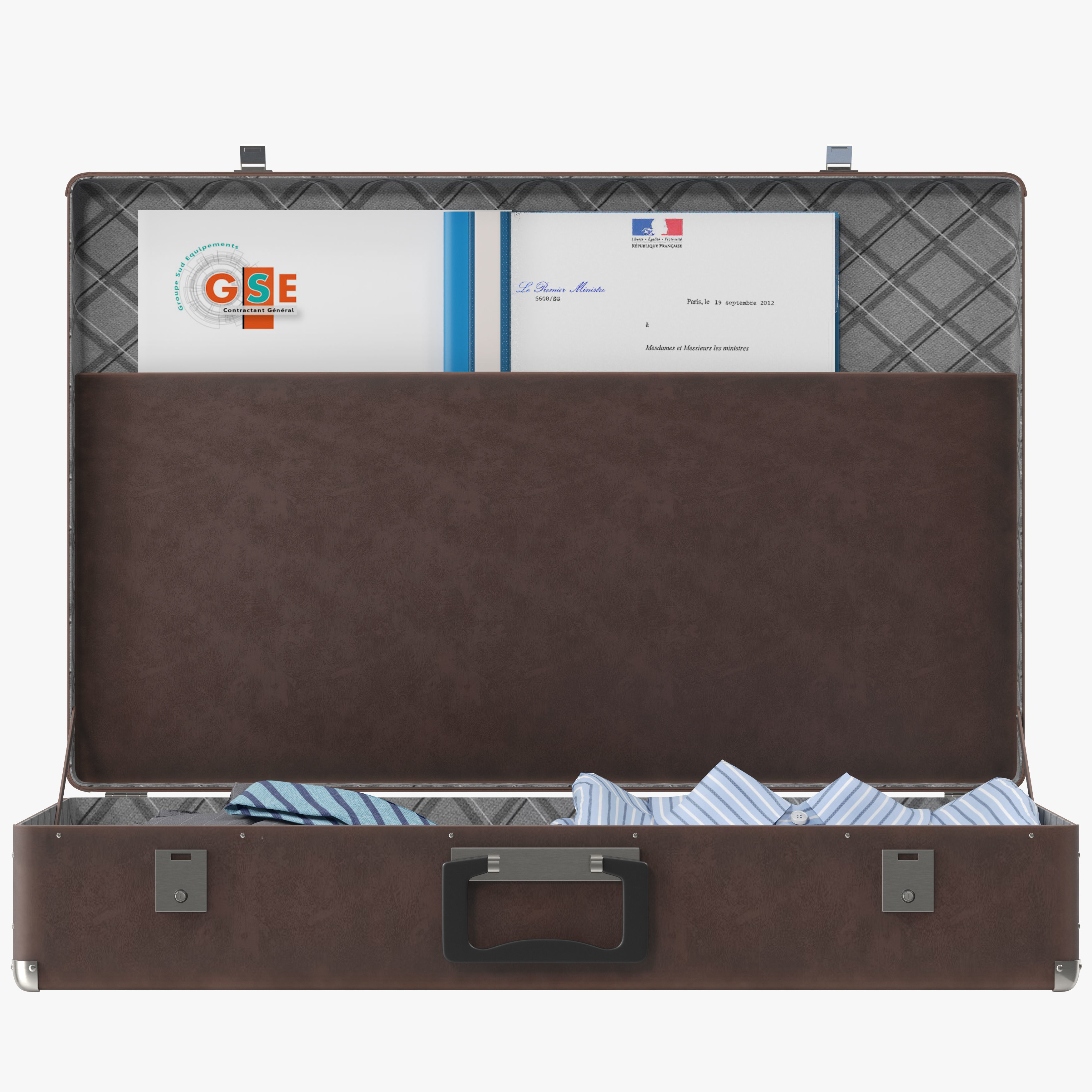 Suitcase with Clothes 3D model_3