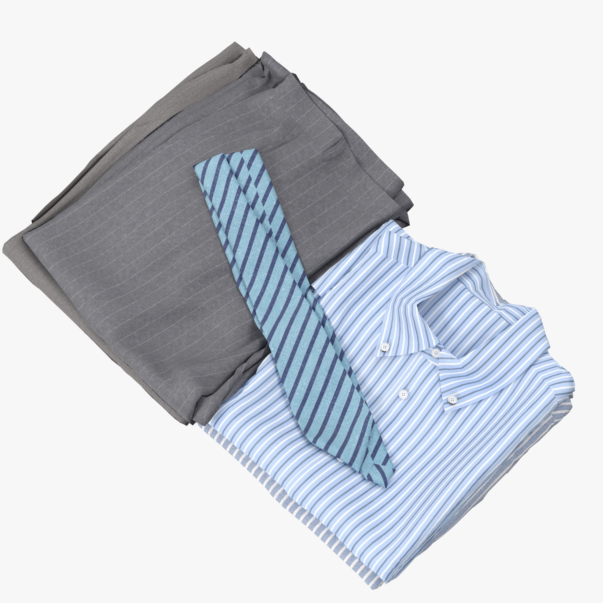 Suitcase with Clothes 3D model_14