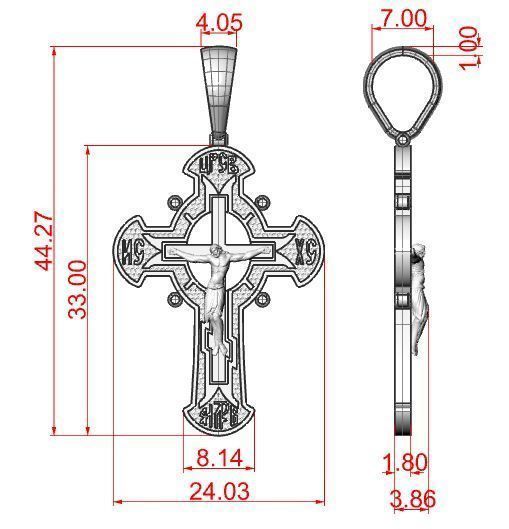 Double-sided cross 3D print model_5