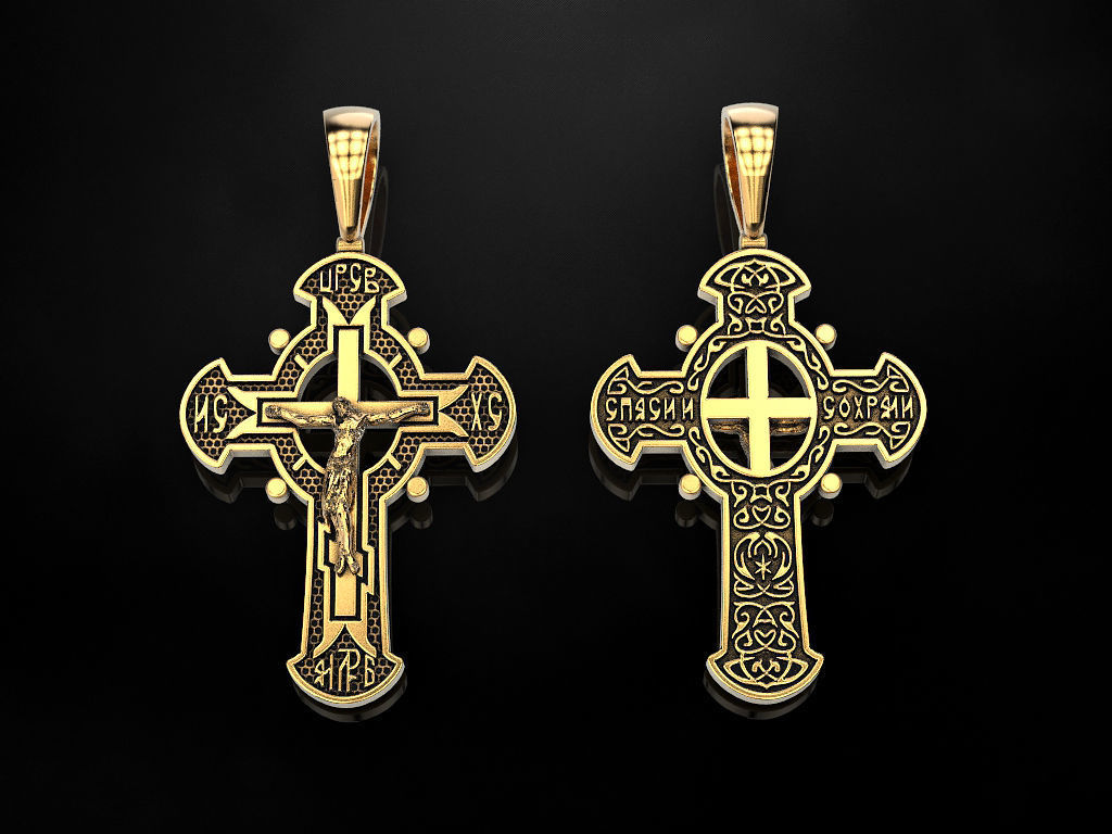Double-sided cross 3D print model_8
