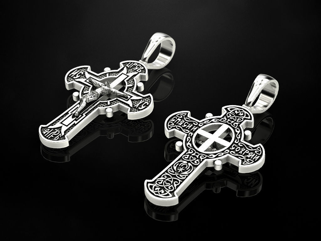Double-sided cross 3D print model_4