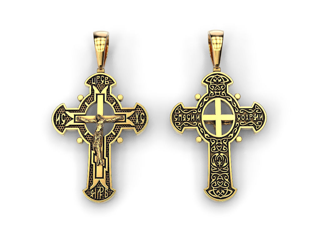 Double-sided cross 3D print model_10