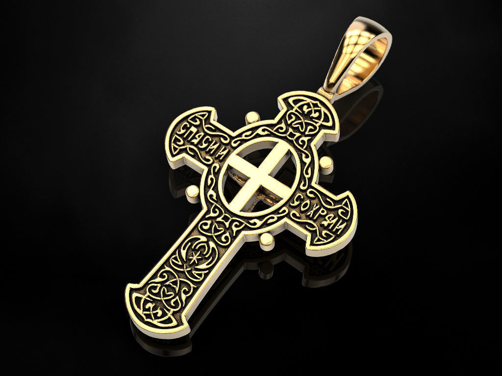 Double-sided cross 3D print model_7