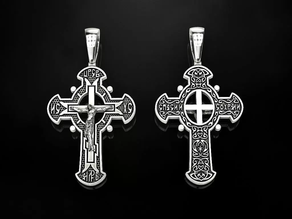 Double-sided cross 3D print model_0