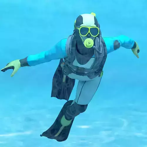 Diver - Dry Suit v2 for Maya Low-poly 3D model