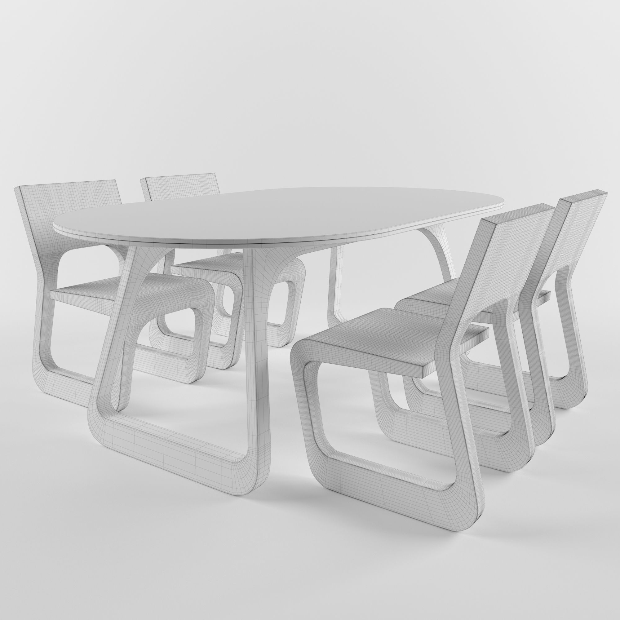 Steek Table and Chair by Artisan 3D model_5