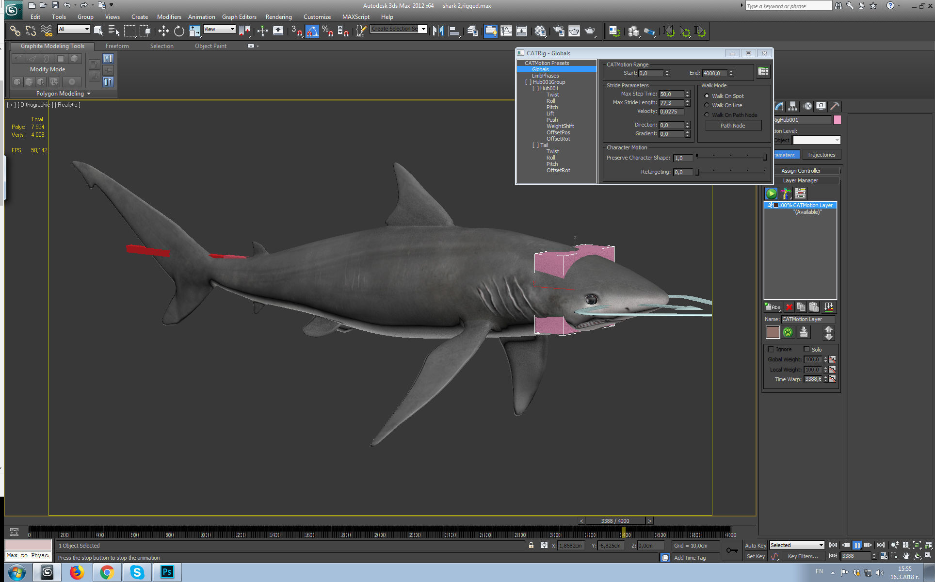 shark rigged animated Low-poly 3D model_13