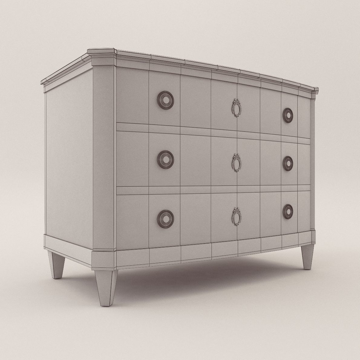 Classicist commode - Dresden-Germany around 1800 - Georg Britsch 3D model_2