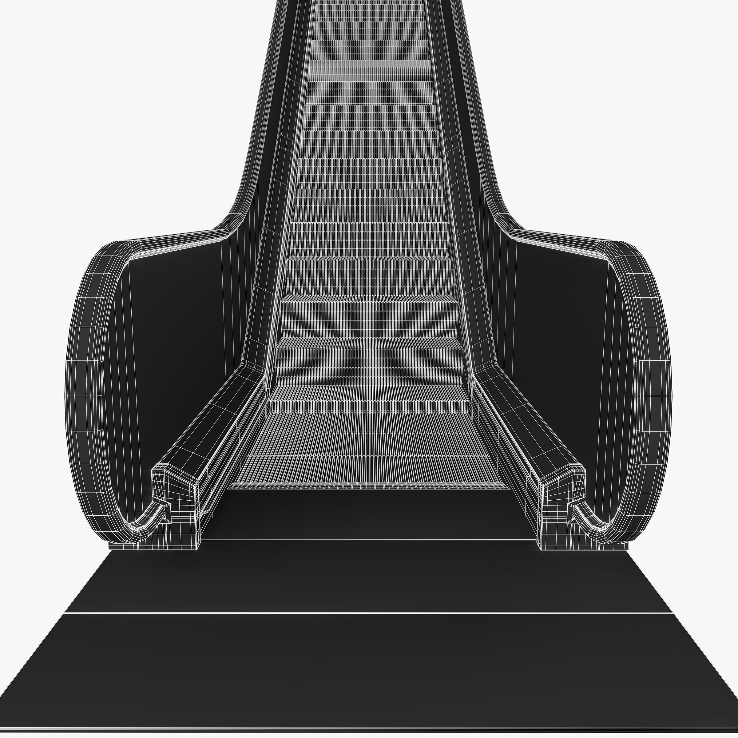 Escalator Low-poly 3D model_8