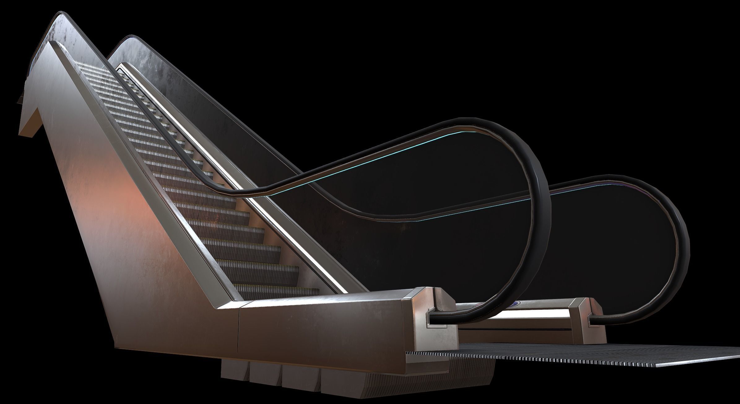 Escalator Low-poly 3D model_3