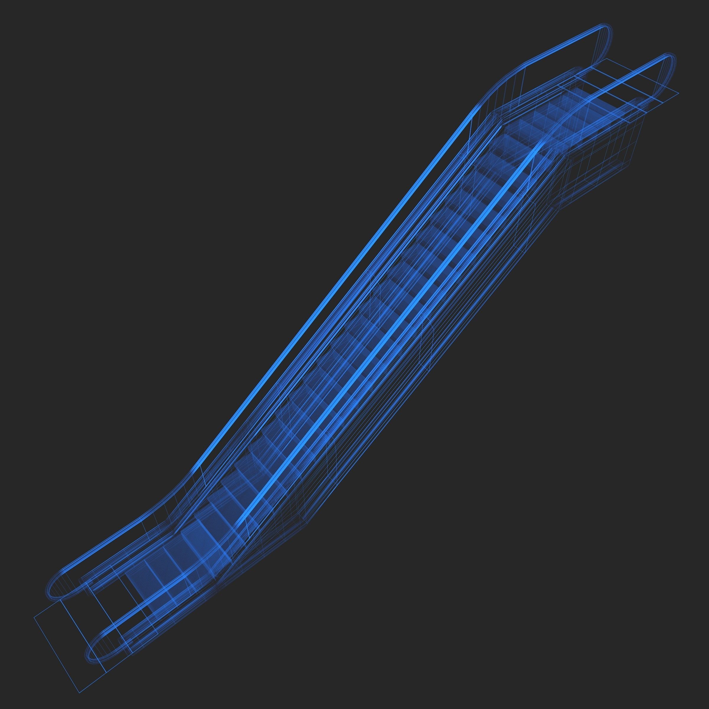 Escalator Low-poly 3D model_7