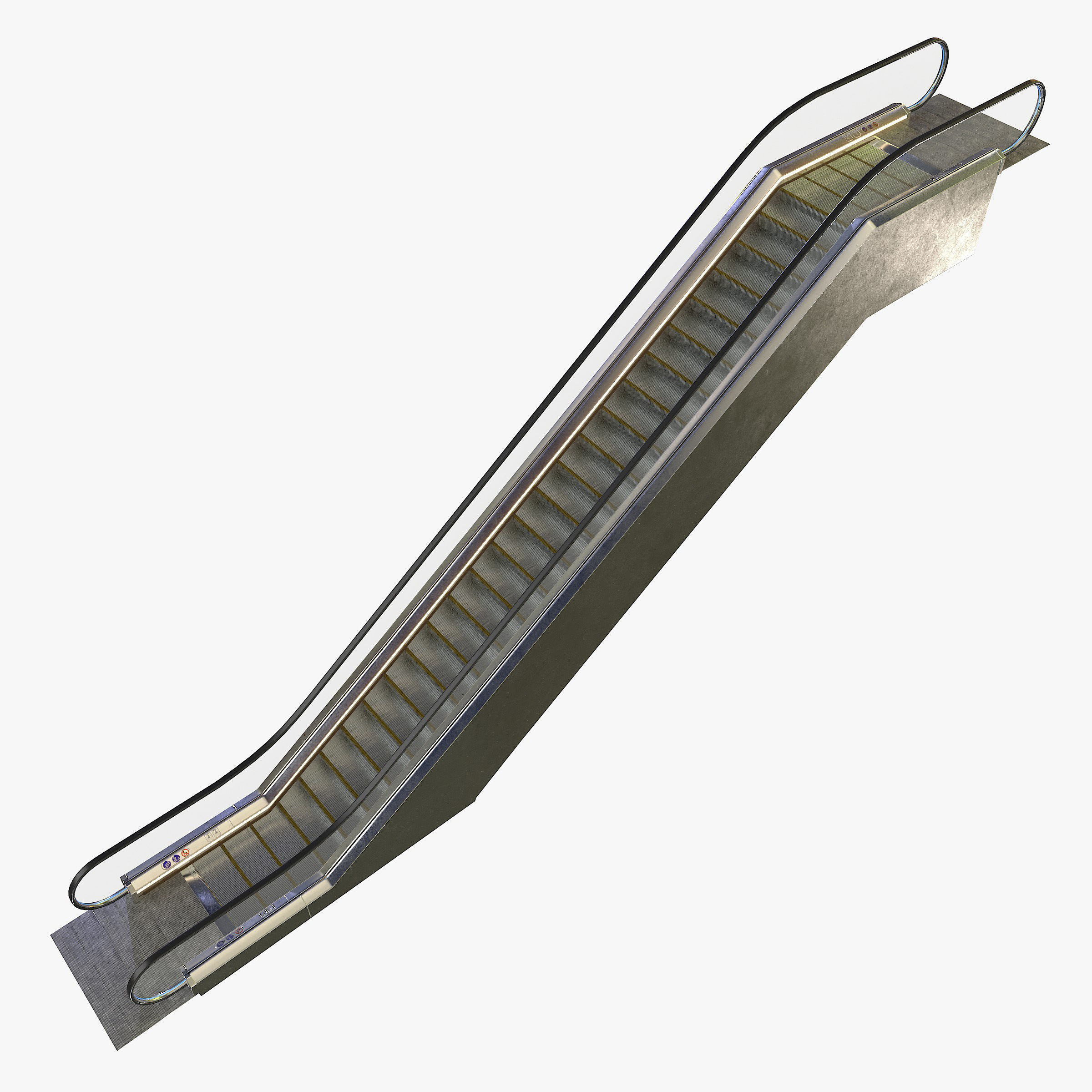 Escalator Low-poly 3D model_4