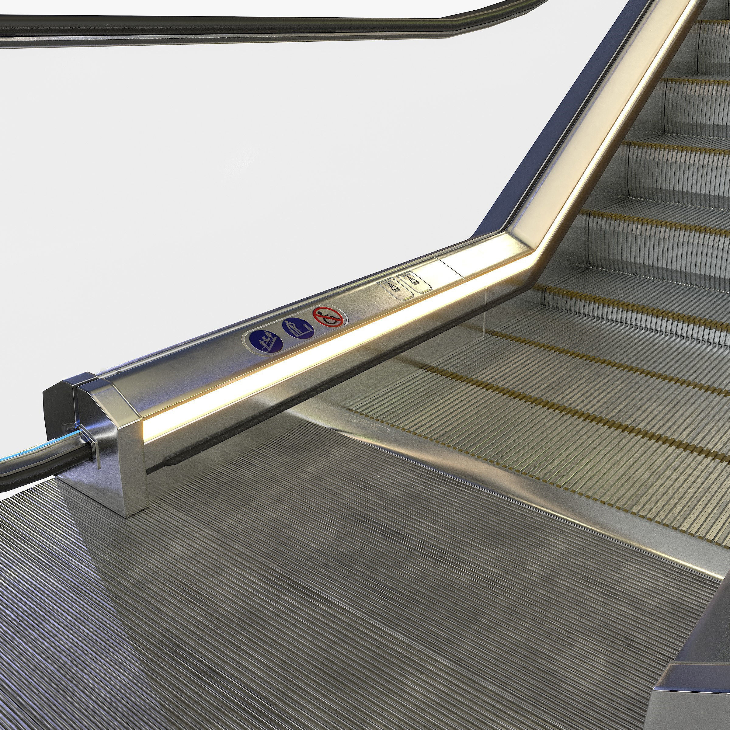 Escalator Low-poly 3D model_5
