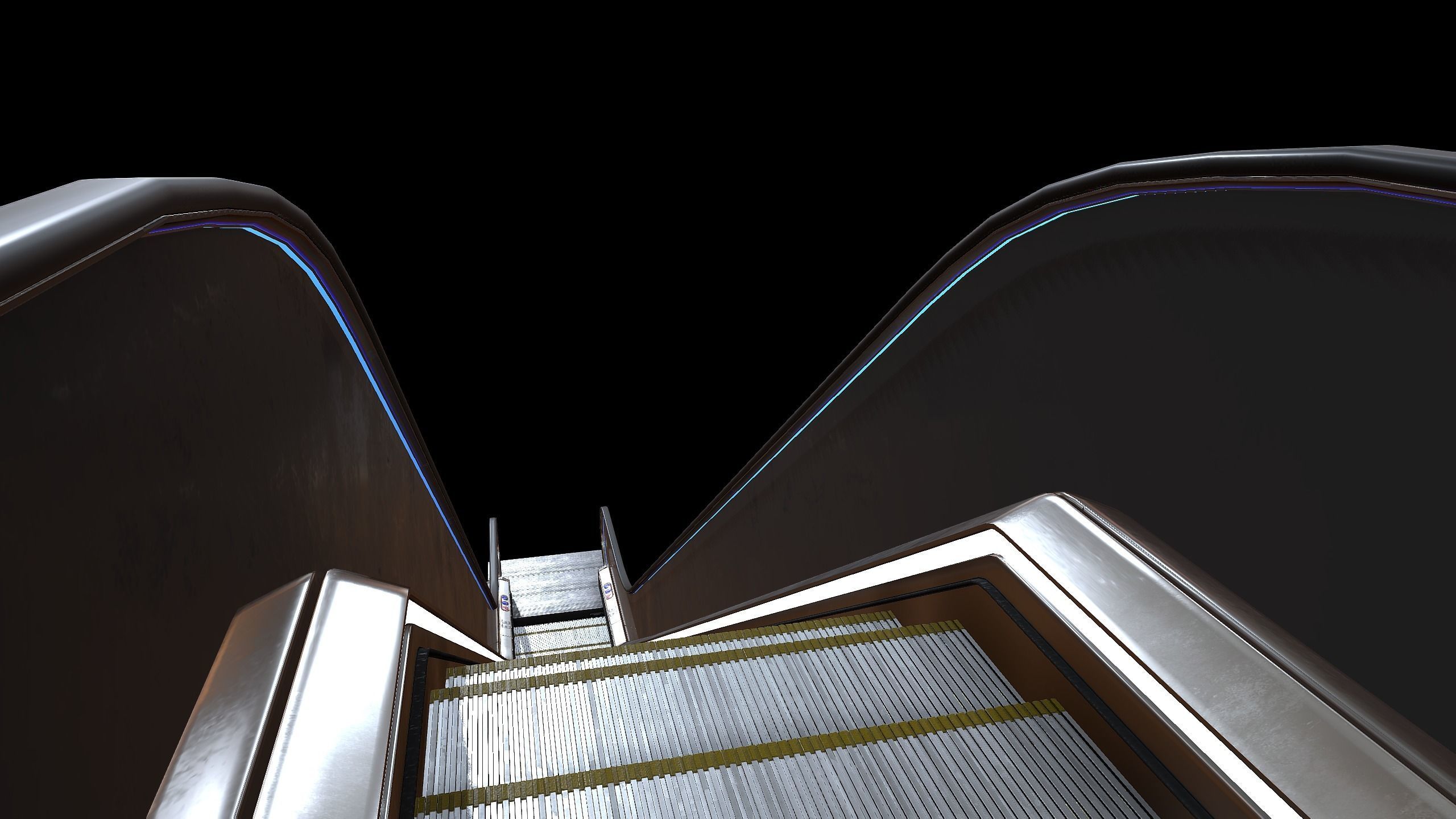 Escalator Low-poly 3D model_11