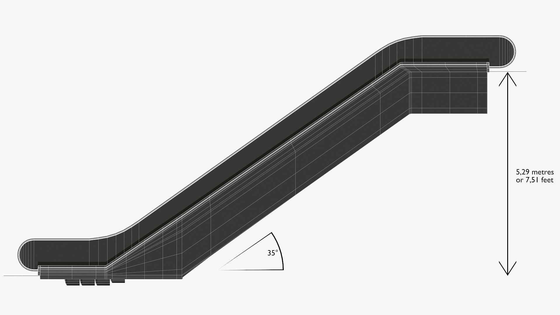 Escalator Low-poly 3D model_12