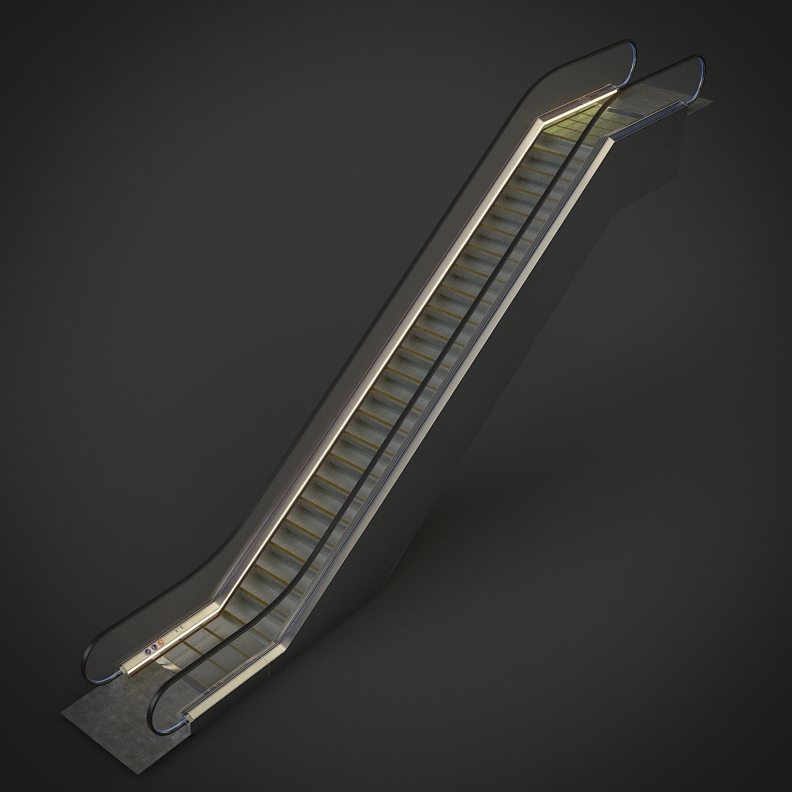 Escalator Low-poly 3D model_2