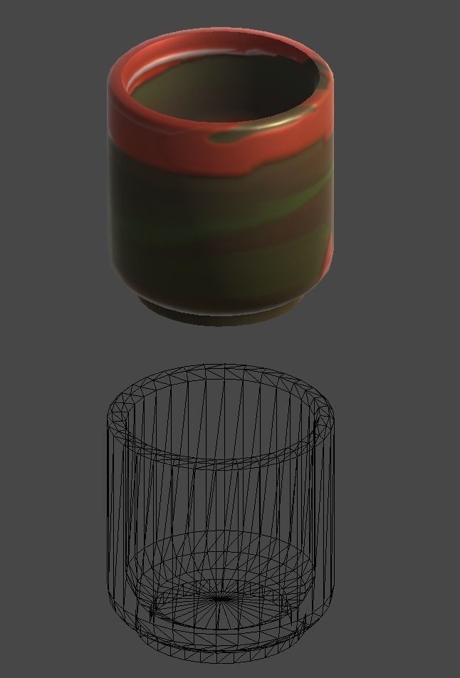 yunomi2 cup Low-poly 3D model_10
