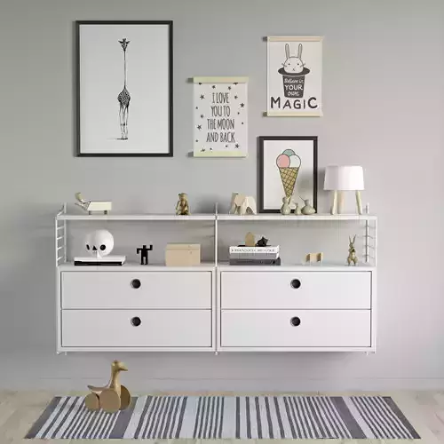 Children chest of drawers String system