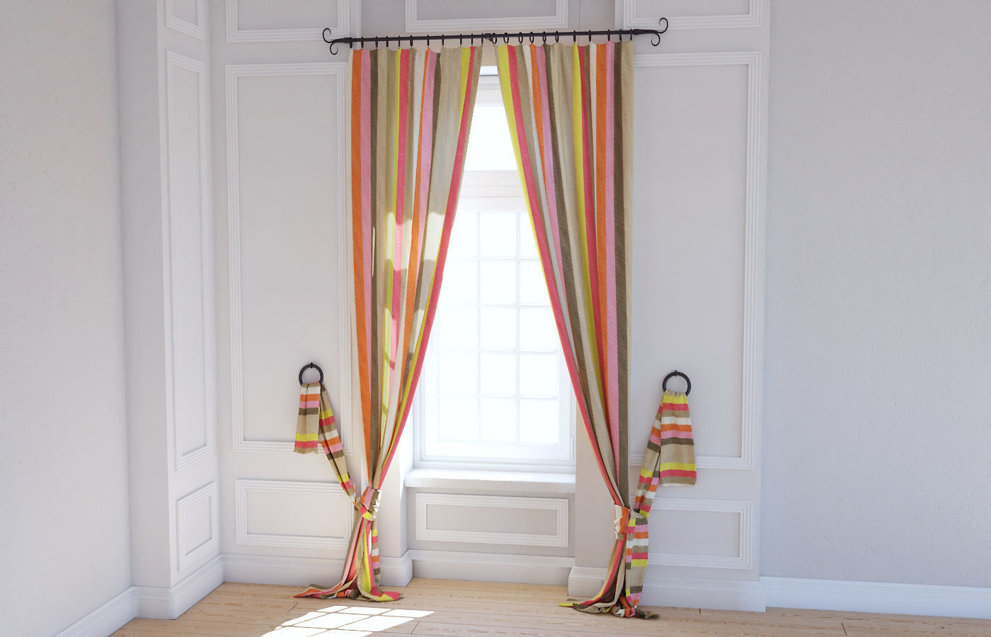 Modern Curtains  3D model_1