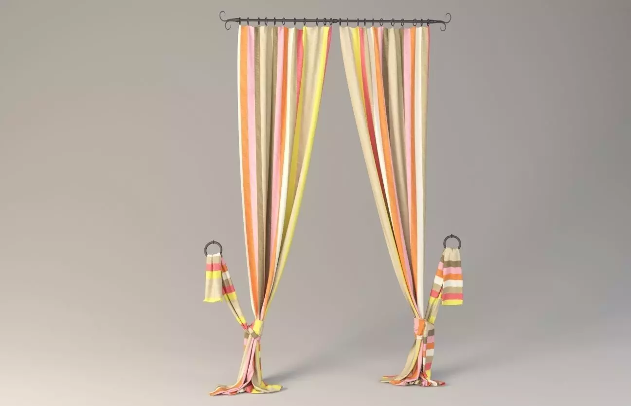 Modern Curtains  3D model_0