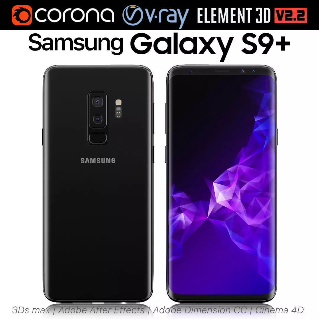 Samsung Galaxy S9 PLUS Black 3D model
