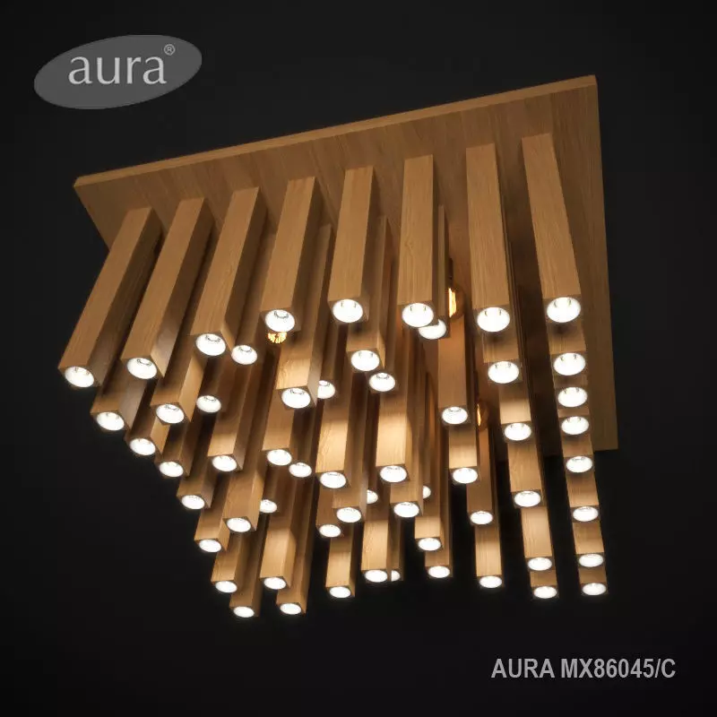 Chandelier Ceiling Aura of wood 3D model_0