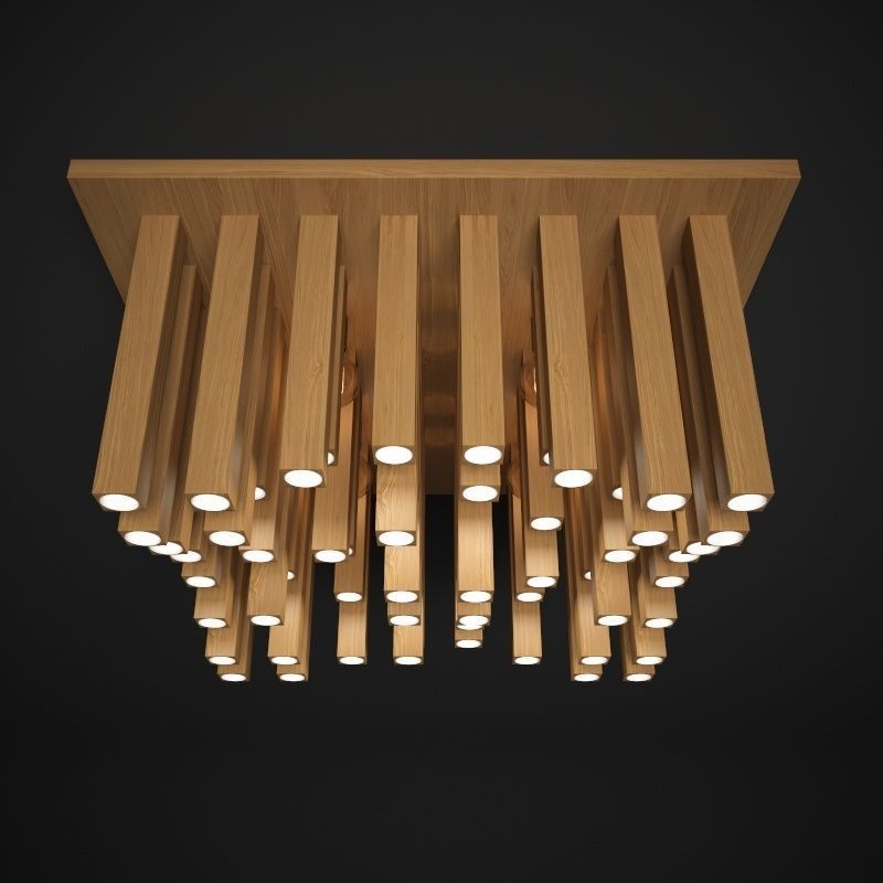 Chandelier Ceiling Aura of wood 3D model_2