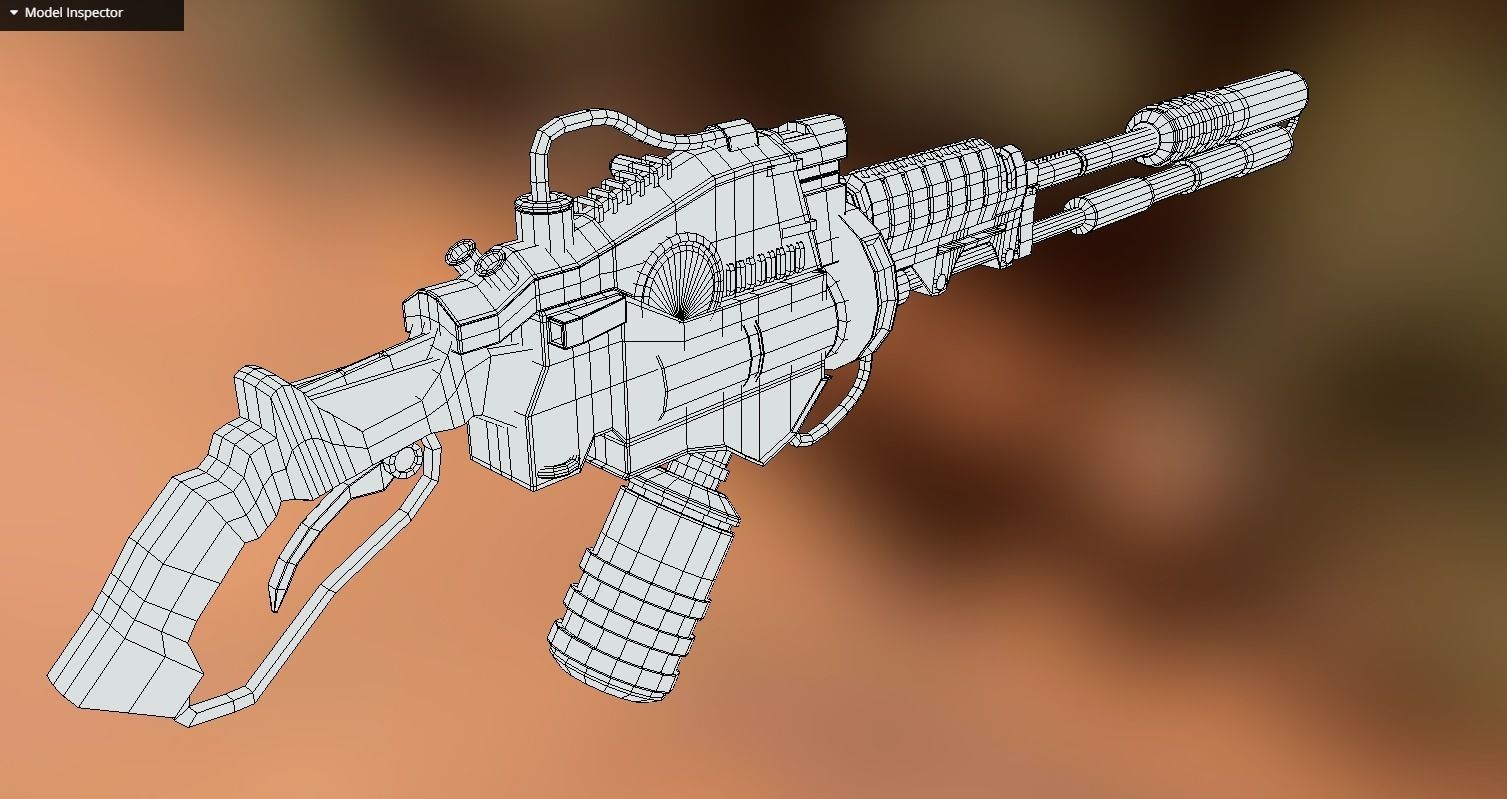 Flamethrower apocalypse weapon Low-poly 3D model_10